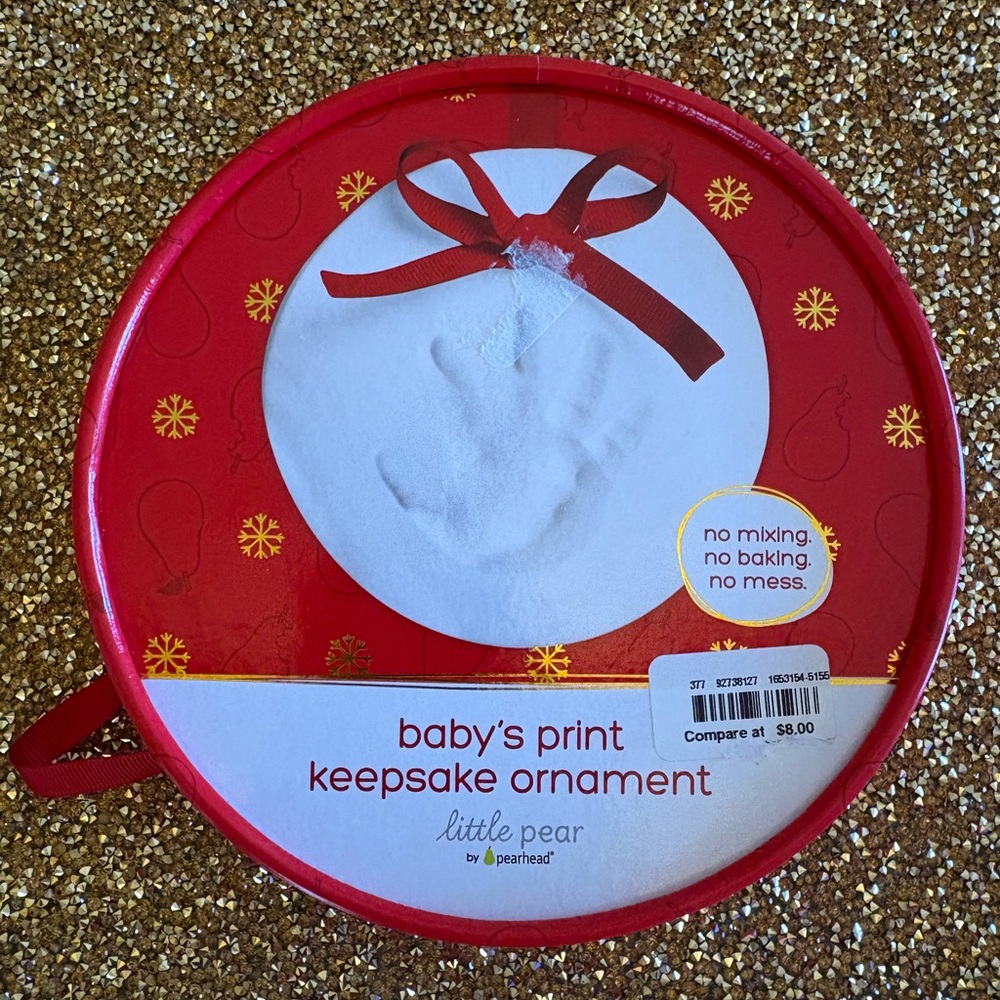 Pearhead NWT in Box Baby's Print Keepsake Ornament . No mixing/no baking/no mess